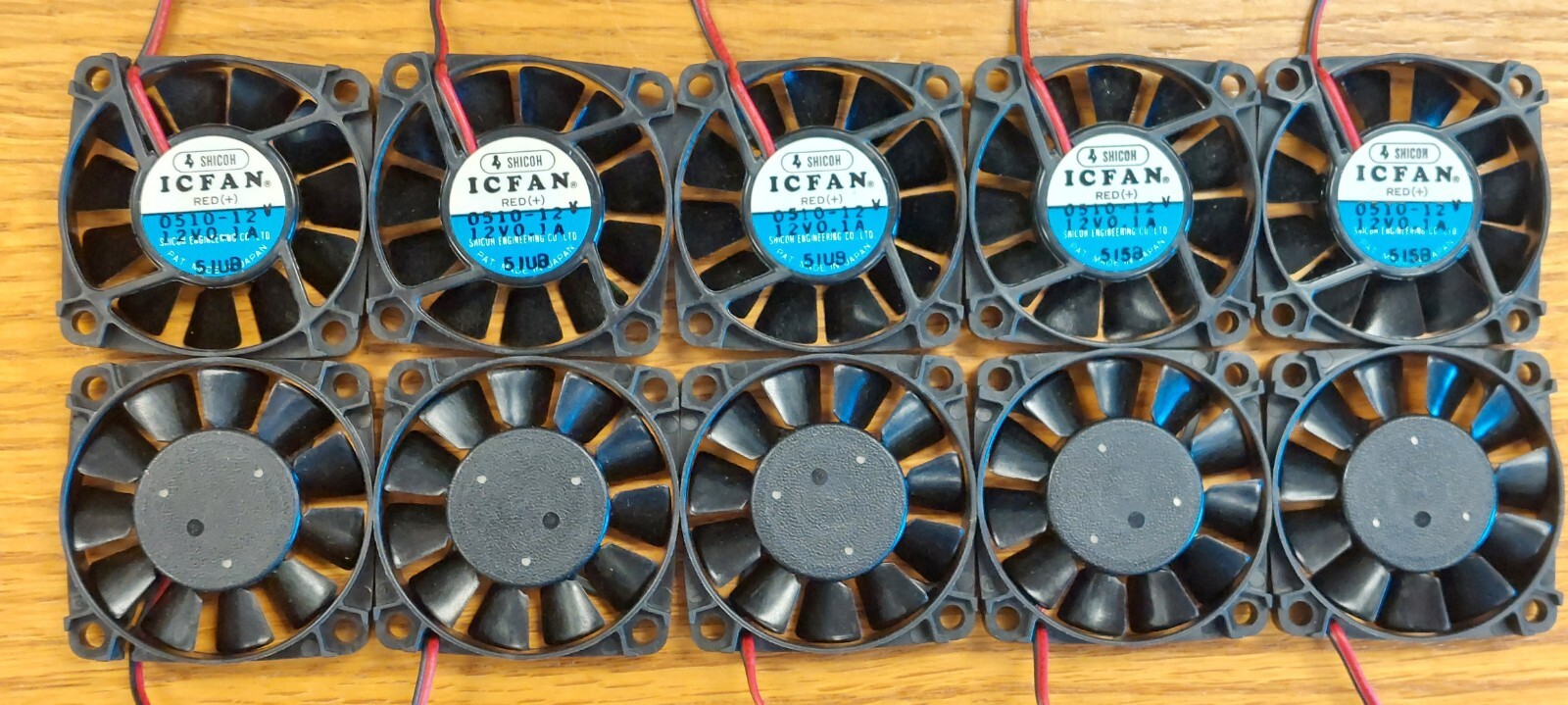 10 Pcs. Shicoh ICFAN 0512-12 50 mm x 50mm x 10mm, 12 Vdc 0.1A, Made in Japan