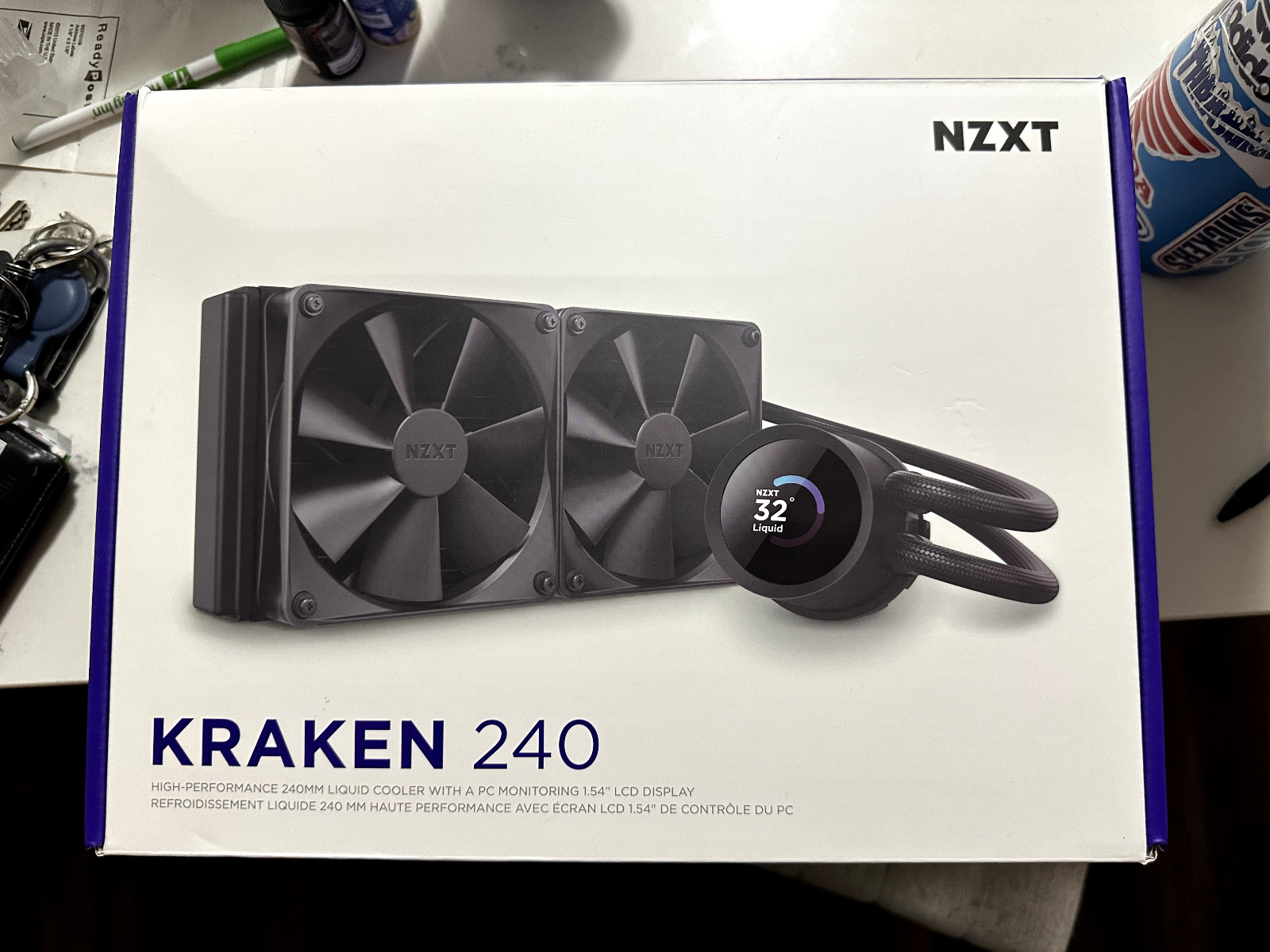 NZXT Kraken 240 2x120mm AiO Liquid CPU Cooler – Matte Black