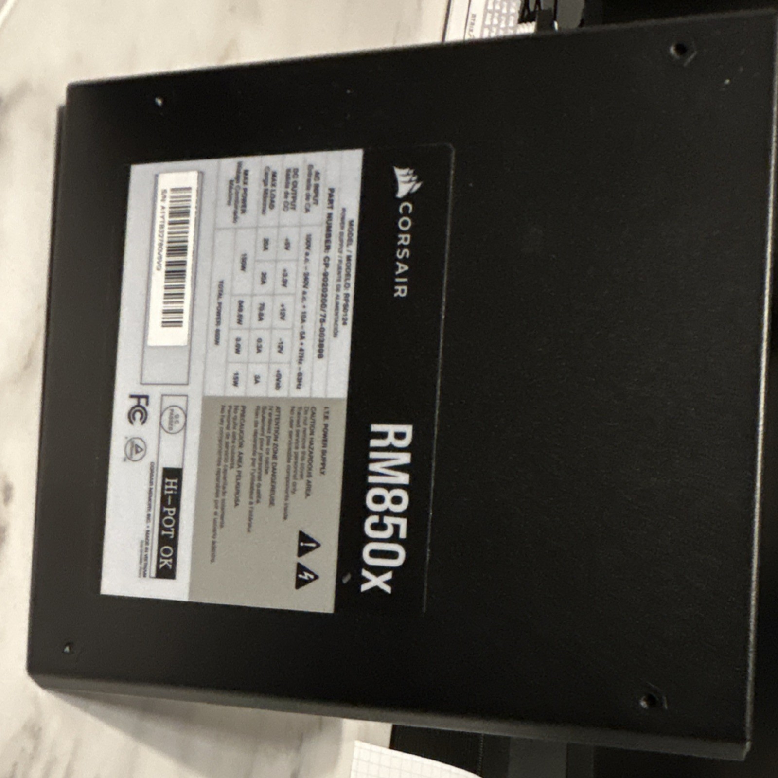 Corsair RM850X ATX Modular Power Supply 850W 24 Pin PCIe SATA Black