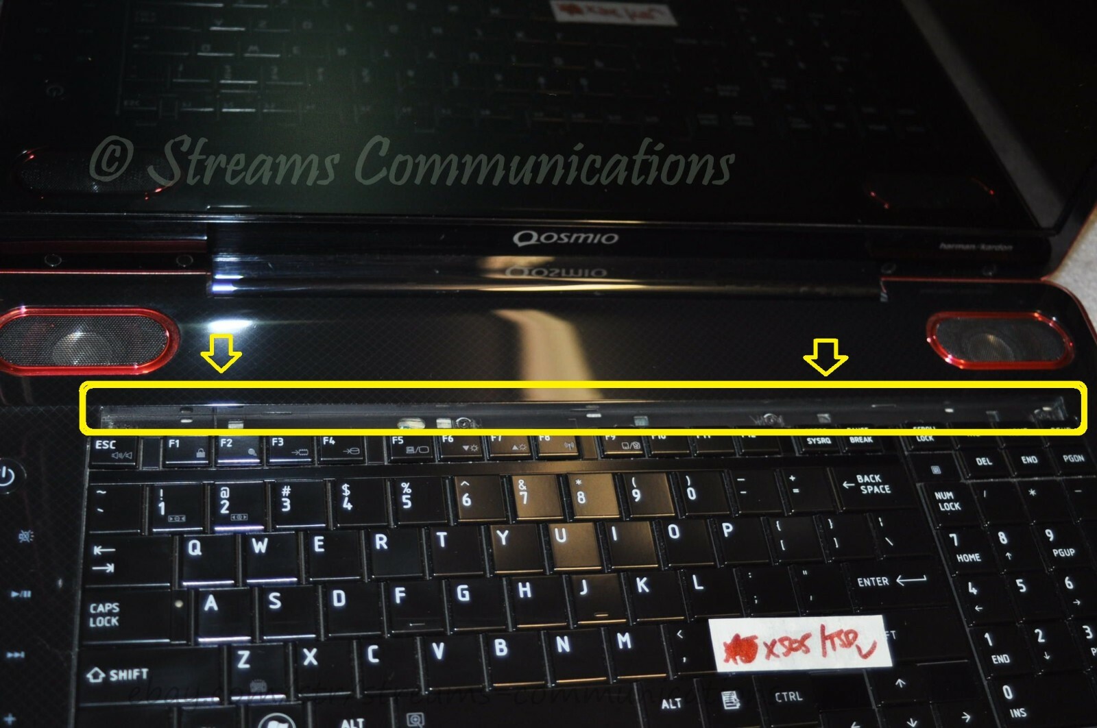 TOSHIBA Qosmio X505 X505-Q8102X 18.4 in Laptop Keyboard Panel TRIM