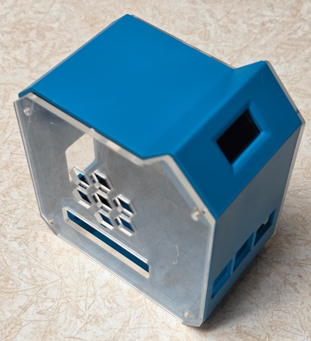 52Pi Mini Tower Kit for Raspberry Pi 4B, ABS Acrylic Case, OLED Display Fan Blue