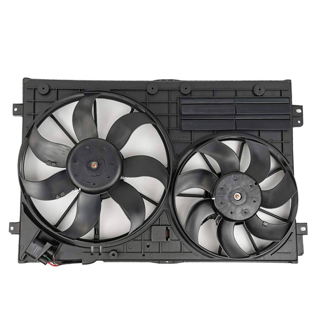 VW102 Replacement Dual Radiator & Condenser Cooling Fan Assembly for Volkswagen