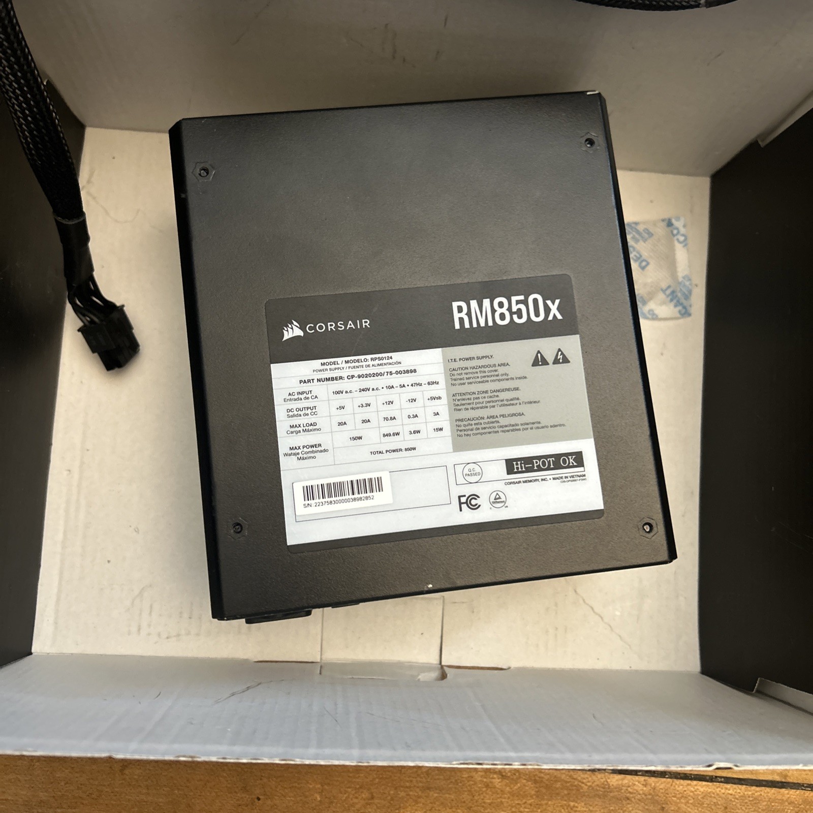 Corsair RMX Series (2021), RM850x, Fully Modular Power Supply – Cable included