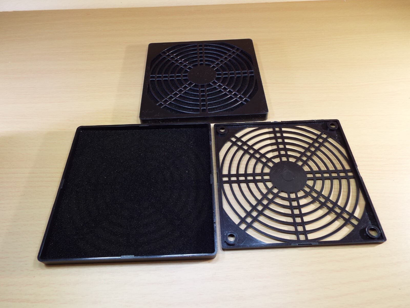 QTY4 120 x 120 x 38 mm GRILL PLASTIC DUST FILTER BLACK BOX FAN SCREEN COVER