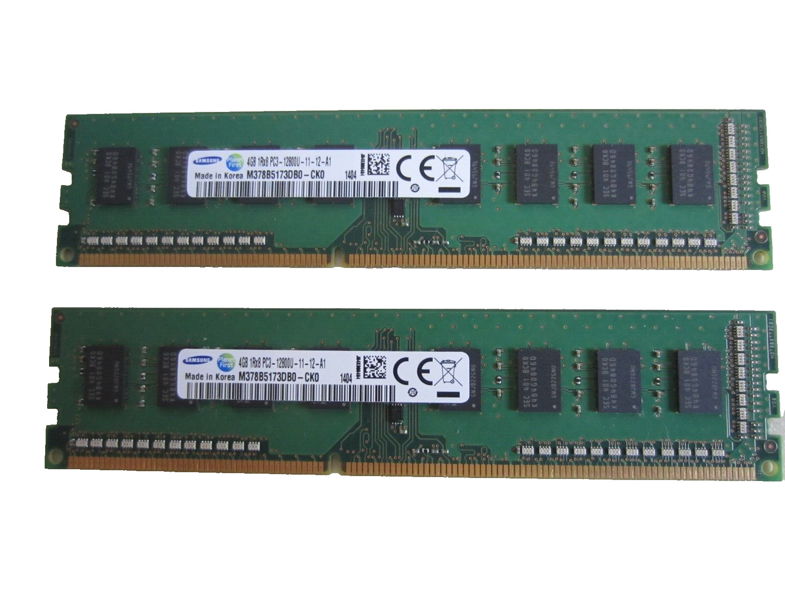 SAMSUNG 8GB (2x4GB) DDR3 PC3-12800U 1RX8 RAM MEMORY M378B5173DB0-CK0