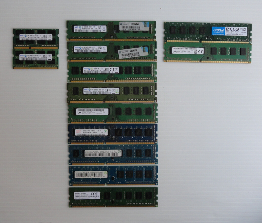 Lot of 13, Mixed 8GB & 4GB DDR3 SODIMM DIMM RAM Memories