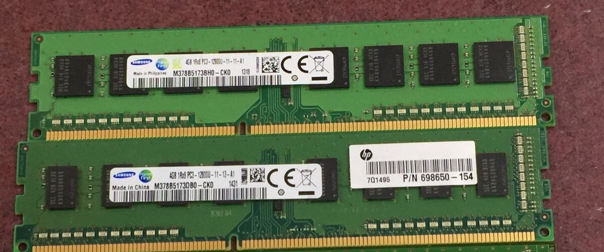 LOT OF 2 SAMSUNG 4GB 1Rx8 PC3-12800U DDR3-1600 Desktop Memory RAM