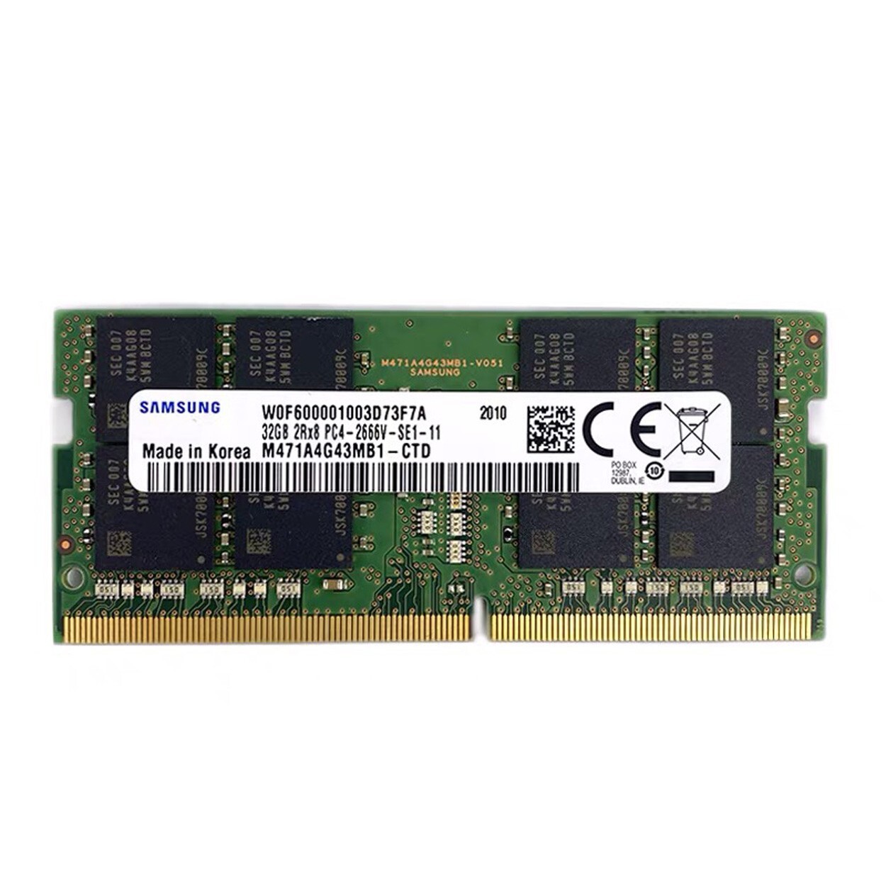 Samsung 64GB (2X32GB) DDR4 2666MHz PC4-21300 SODIMM Memory Ram M471A4G43MB1-CTD