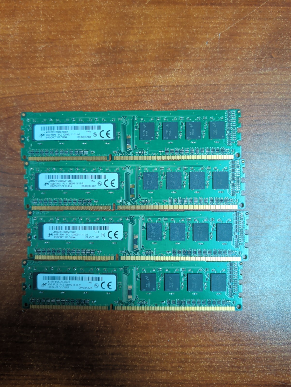 Micron 4GB PC3-12800 (DDR3-1600) Memory – MT8JTF51264AZ-1G6E1- 4 Sticks=16GB TTL
