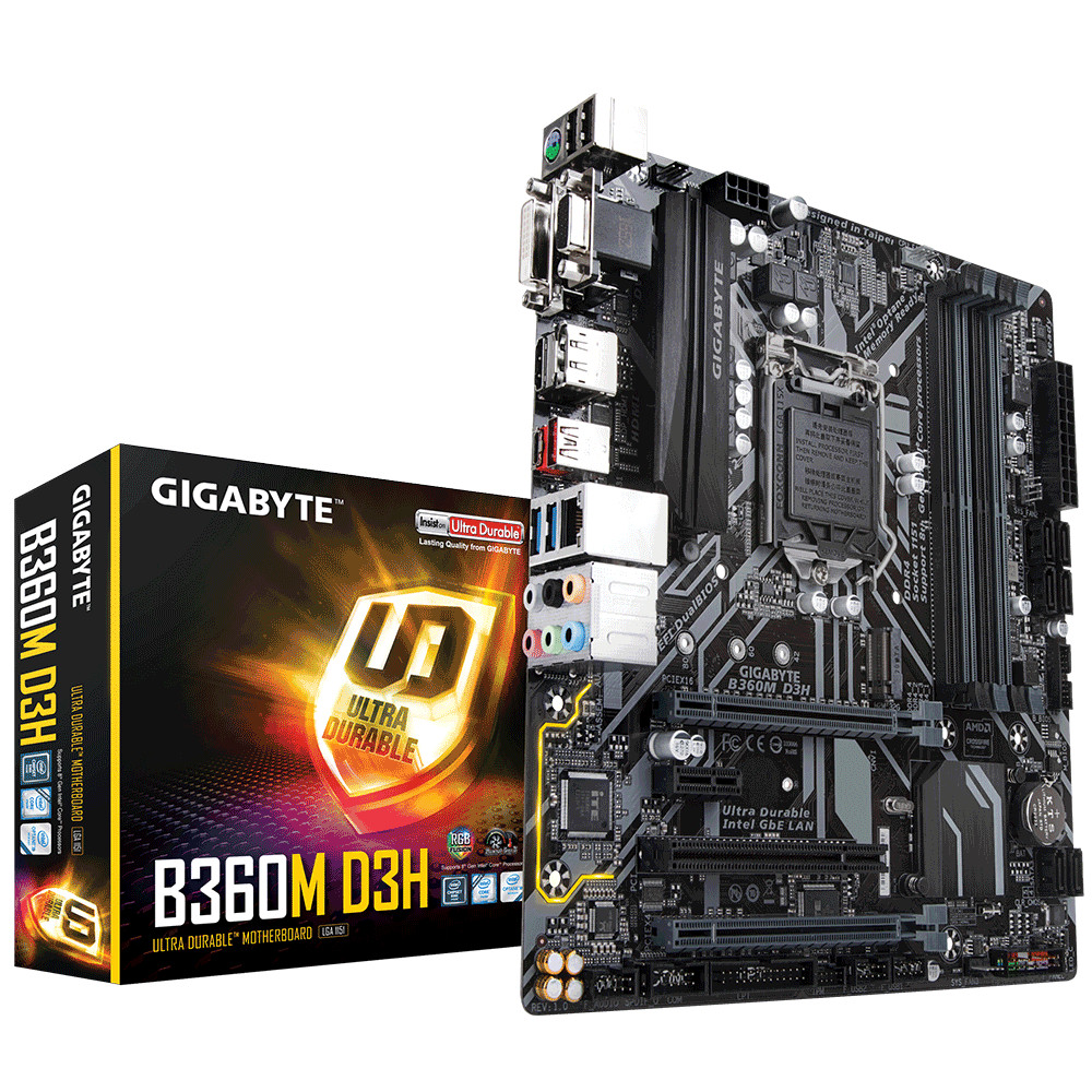 GIGABYTE B360M D3H LGA1151 Intel DDR4 Micro ATX Motherboard HDMI USB 3.1