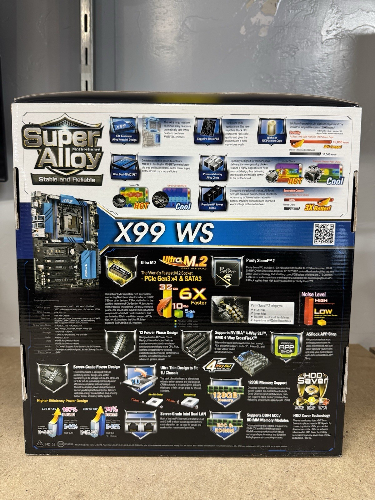 ASRock X99 WS LGA 2011-3 X99 DDR4 10XSATA3 USB3.1 EATX Mobo Brand New US Seller