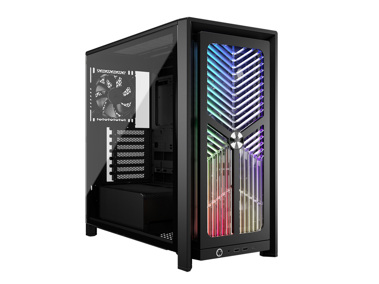 CORSAIR 4000X RS Mid-Tower PC Case, Black – Illuminated front panel RGB – 4x RS1