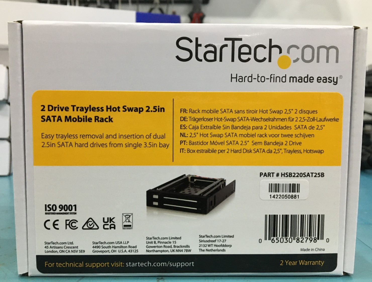 StarTech 2 Drive 2.5in Trayless Hot Swap SATA Mobile Rack Backplane