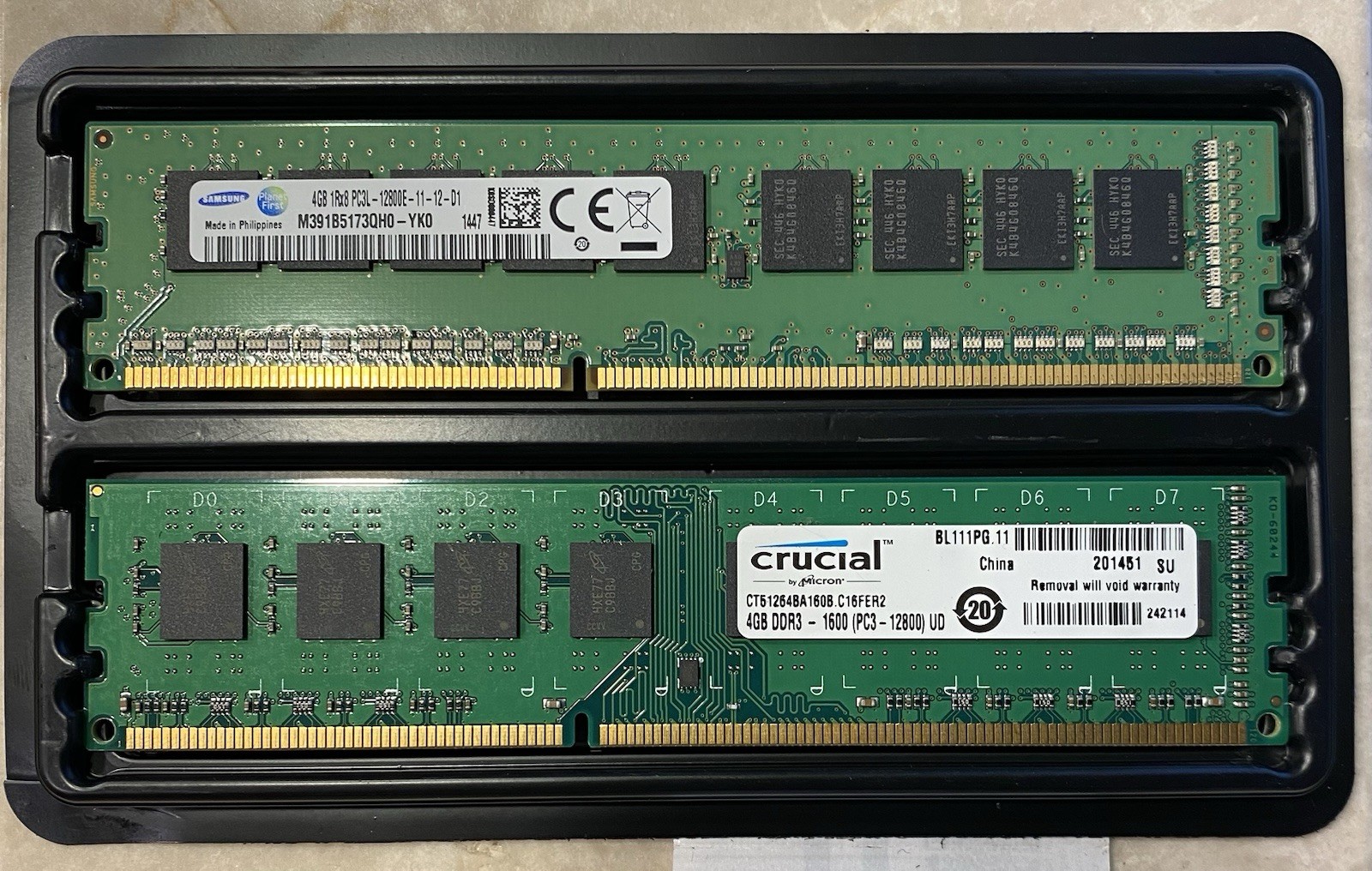 Samsung & Crucial 8GB (2x4GB) DDR3 1600MHz UDIMM RAM M391B5173QH0-YK0 CT51264BA…