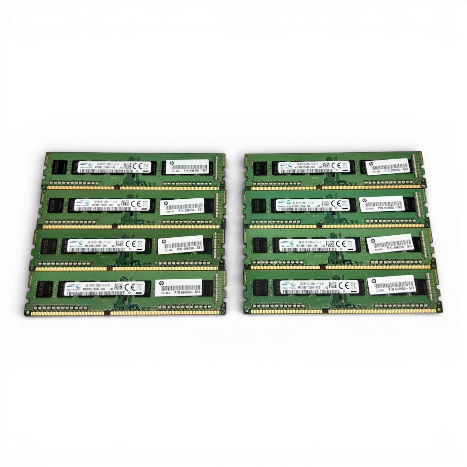 Lot of 8 Samsung 4GB DDR3 PC3-12800U server memory modules M378B5173QH0-CK0