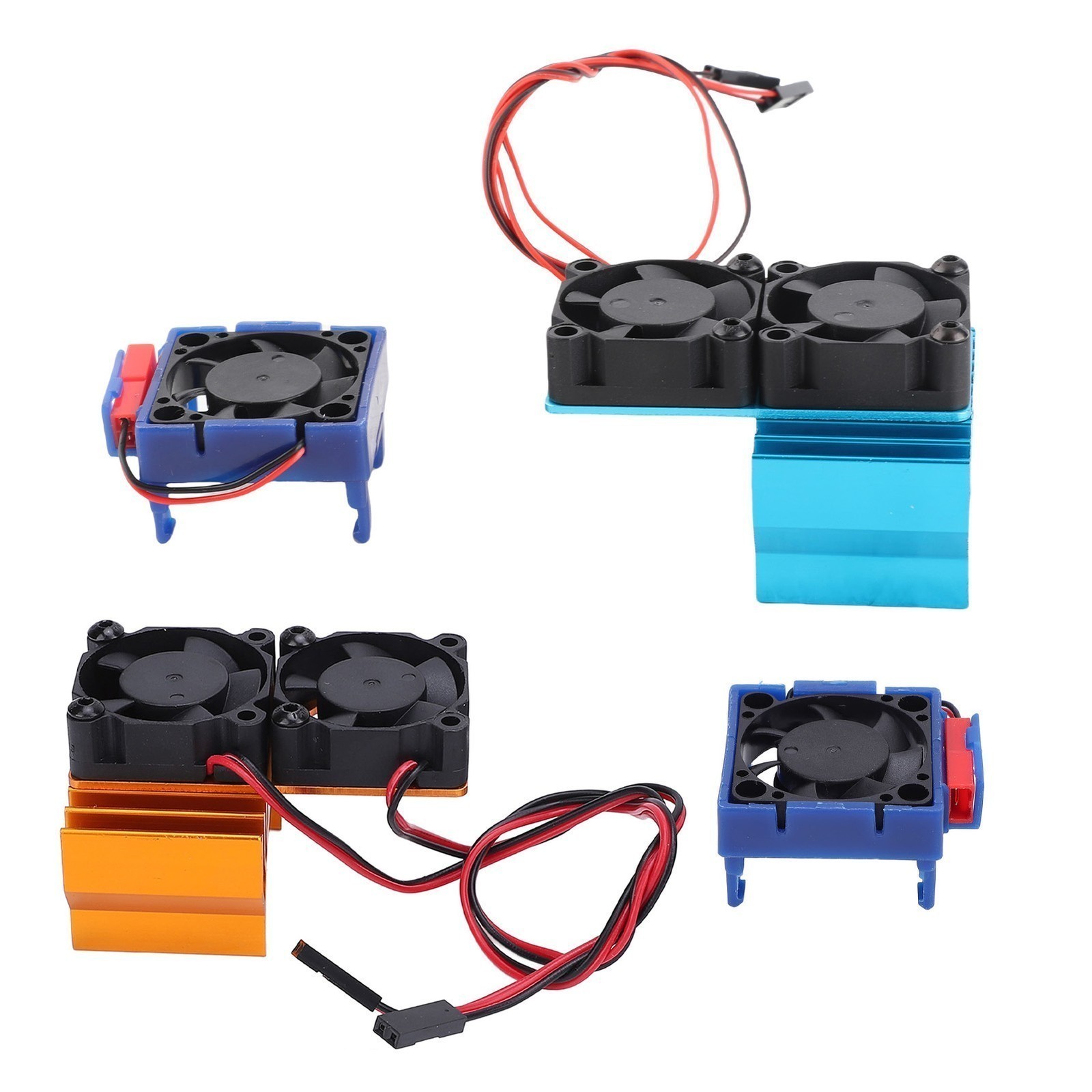 ESC Cooling Fan and Motor Dual Fan Set Aluminum Plastic Fan Set for Slash 4×4