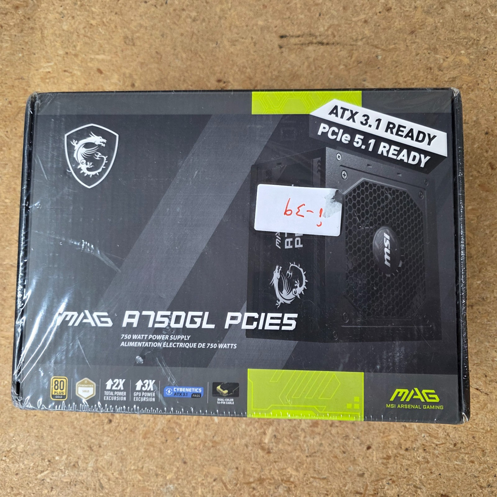MSI MAG A750GL PCIe5 750W 80+ Gold ATX 3.1 Ready Gaming Power Supply NEW SEALED