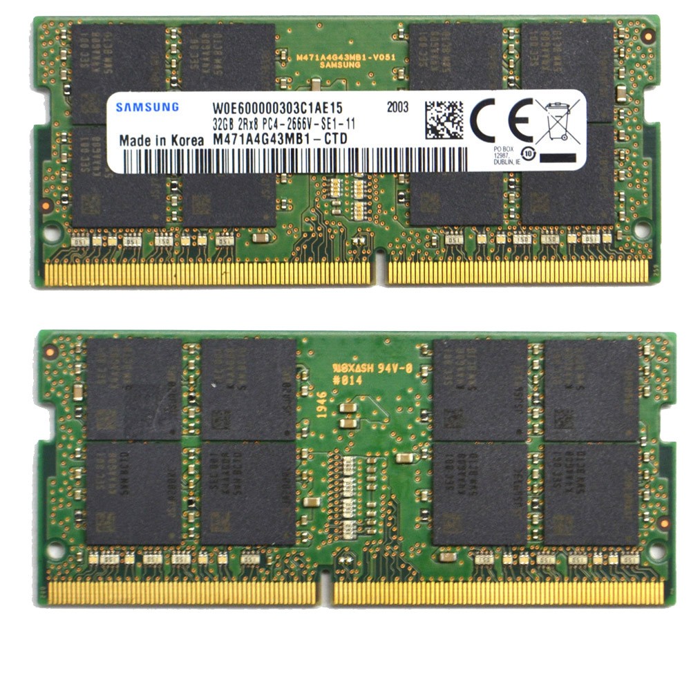 Samsung M471A4G43MB1-CTD 32GB PC4-2666V-SE1-11 SODIMM Unbuffered Memory 2Rx8