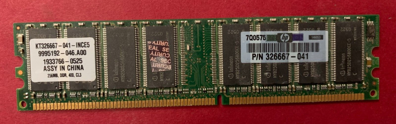 🟡Infineon KINGSTON 256MB RAM MEMORY KT326667-041-INCE5 , 326667-041