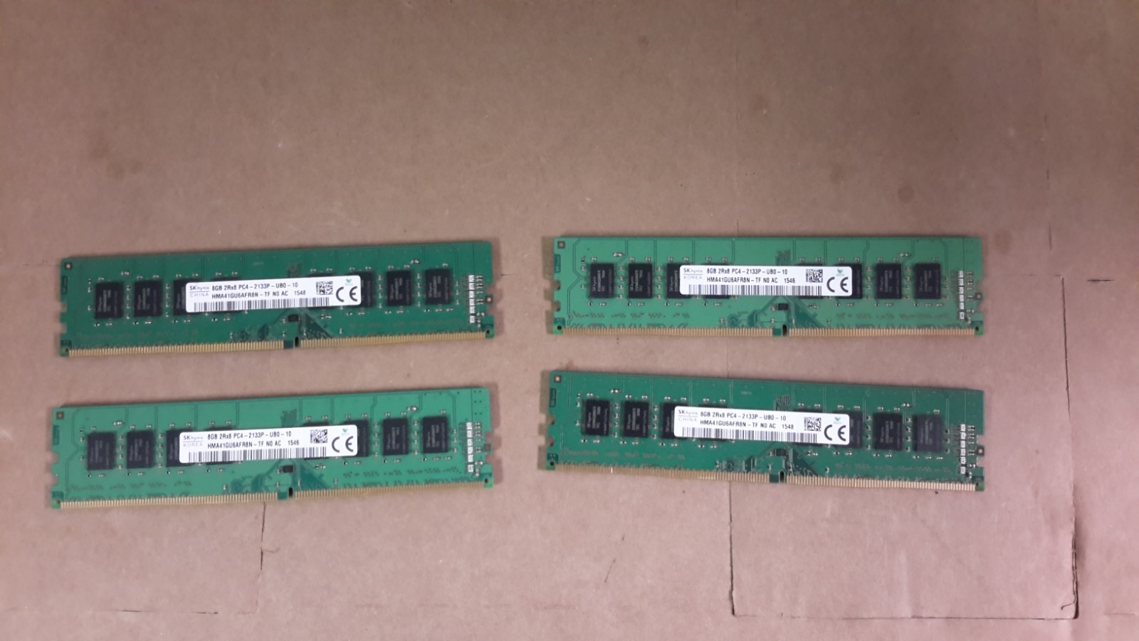 LOT (4) SK Hynix 8GB 2Rx8 PC4-2133P-UB0-10 Desk top RAM HMA41GU6AFR8N-TF