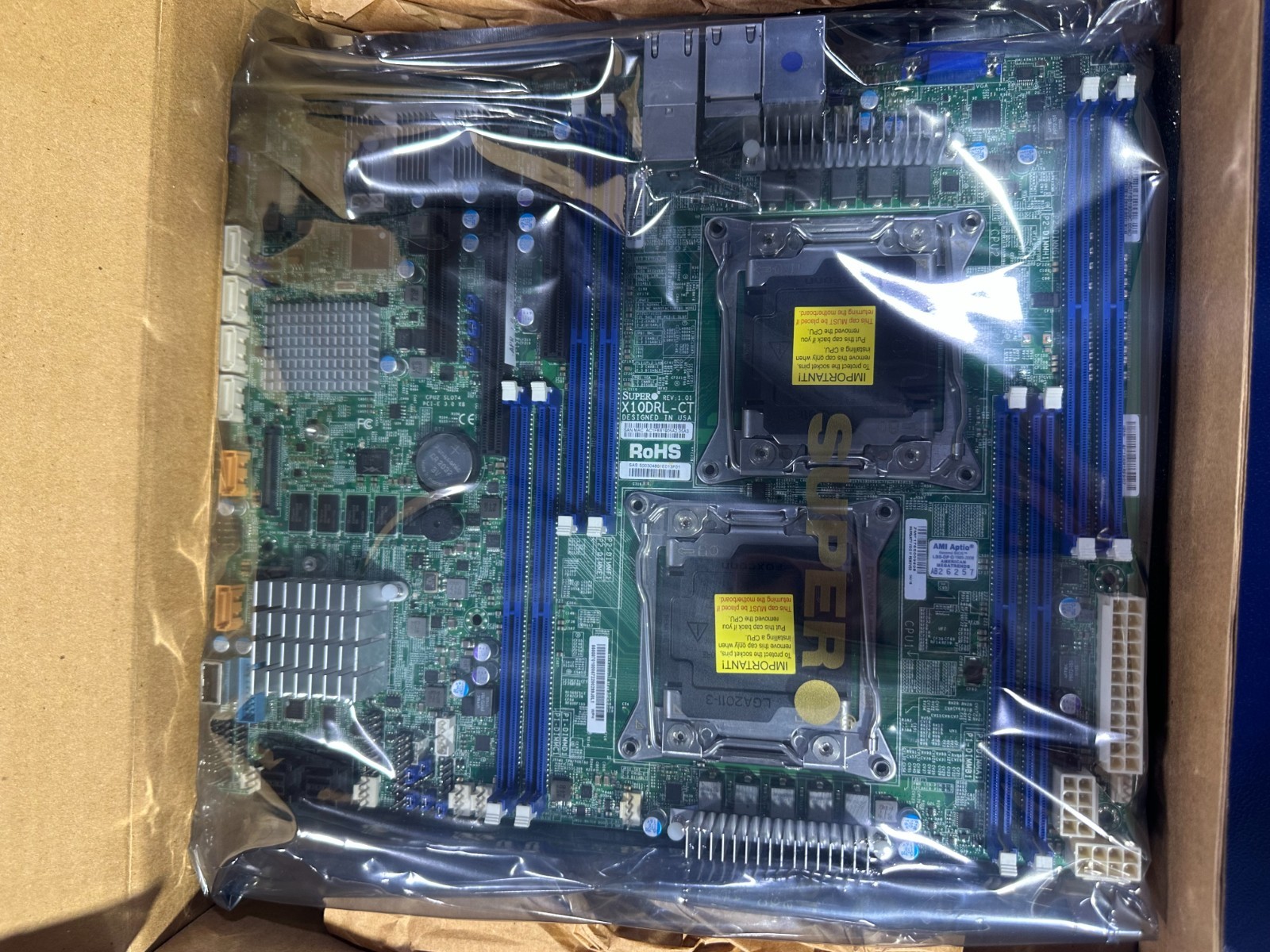 Supermicro X10DRL-CT Dual LGA 2011-3 C612 1TB ECC 10GbE Server Motherboard No I/