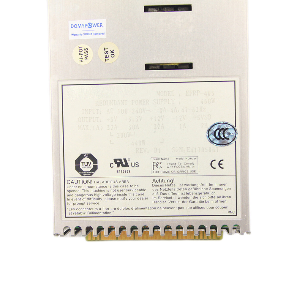 460W For ETASIS EFRP-465 Disk Array Card Storage Redundant Power Supply Used