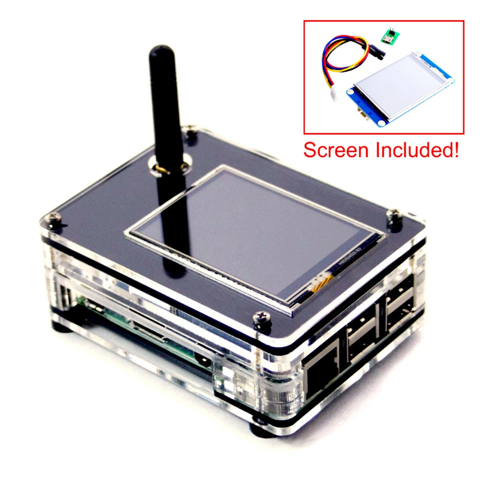 Case RPi4 & JUMBOspot (not included) | Includes 2.4″Nextion screen | JRPi-1NSX