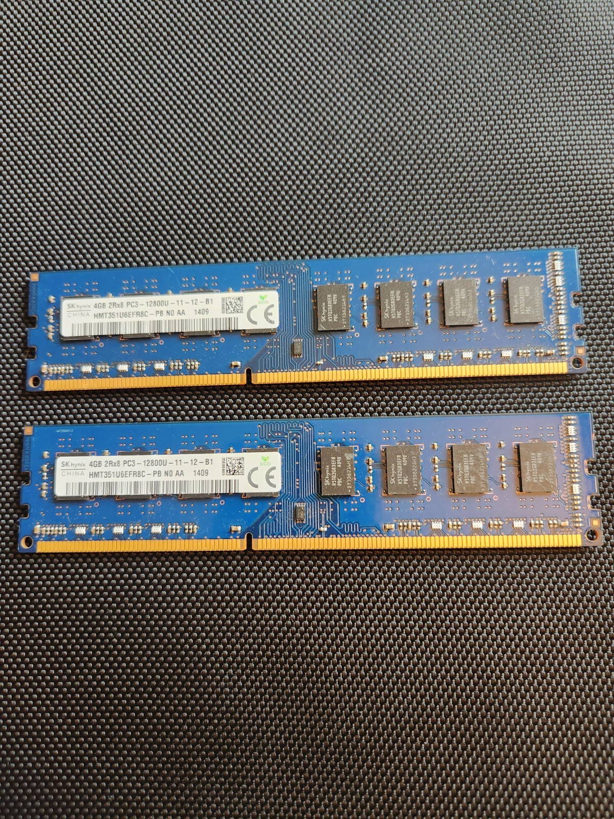 SK Hynix DDR3 Ram 2x 4GB 2RX8 PC3-12800U HMT351U6EFR8C-PB N0 AA – 8GB Total