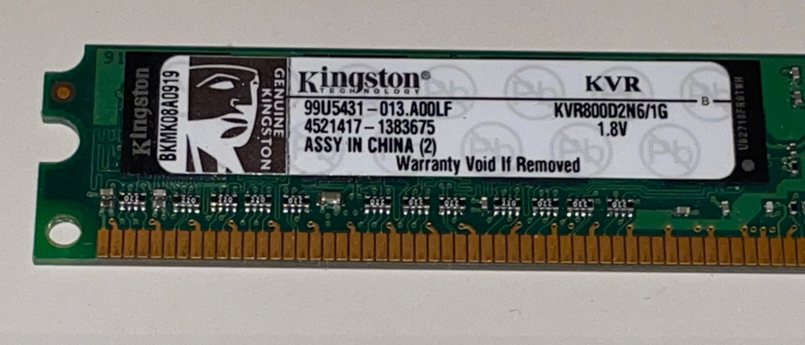 1GB DDR2 PC2-4200 533MHz DIMM Kingston KVR800D2N6/1G Low Profile Memory/RAM