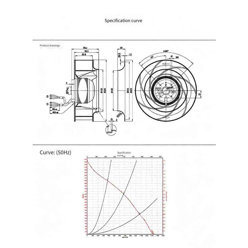For Ebmpapst R2E225-BD92-19 230V 135/200W Centrifugal Fan Inverter Cooling Fan
