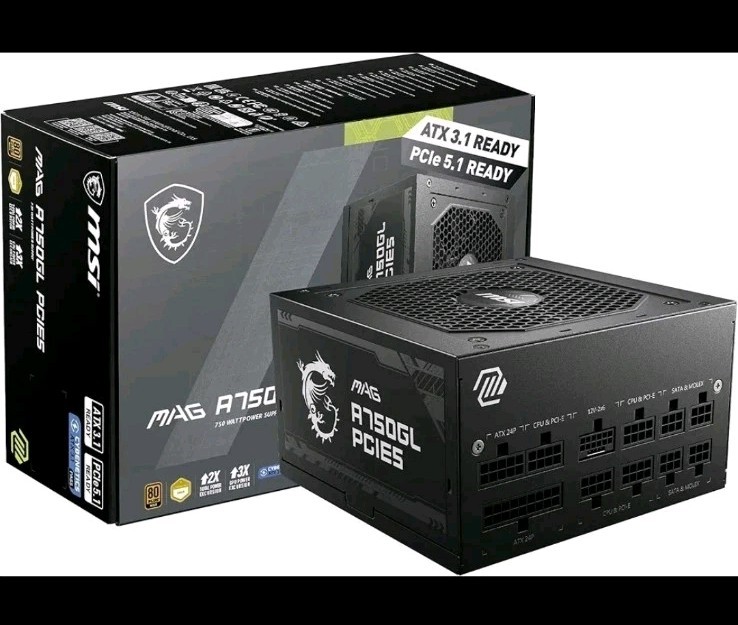 MSI – MAG A750GL PCIE5, Fully Modular Compact 750W Power Supply – NEW SEALED