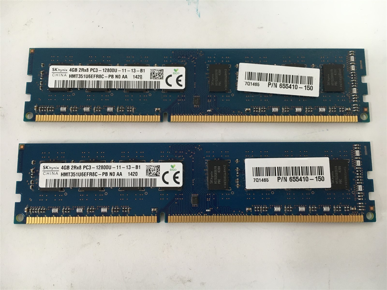 SK Hynix 8GB (4GBx2) DIMM Desktop RAM PC3-12800U-11-13-B1 HMT351U6EFR8C-PB