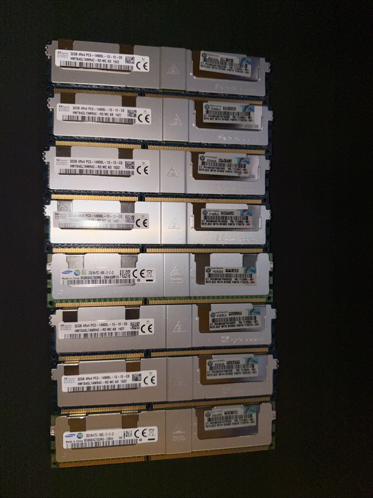 HP Original 256GB (8x32GB) DDR3 1866 PC3-14900L LRDIMM Memory RAM for HP Z820