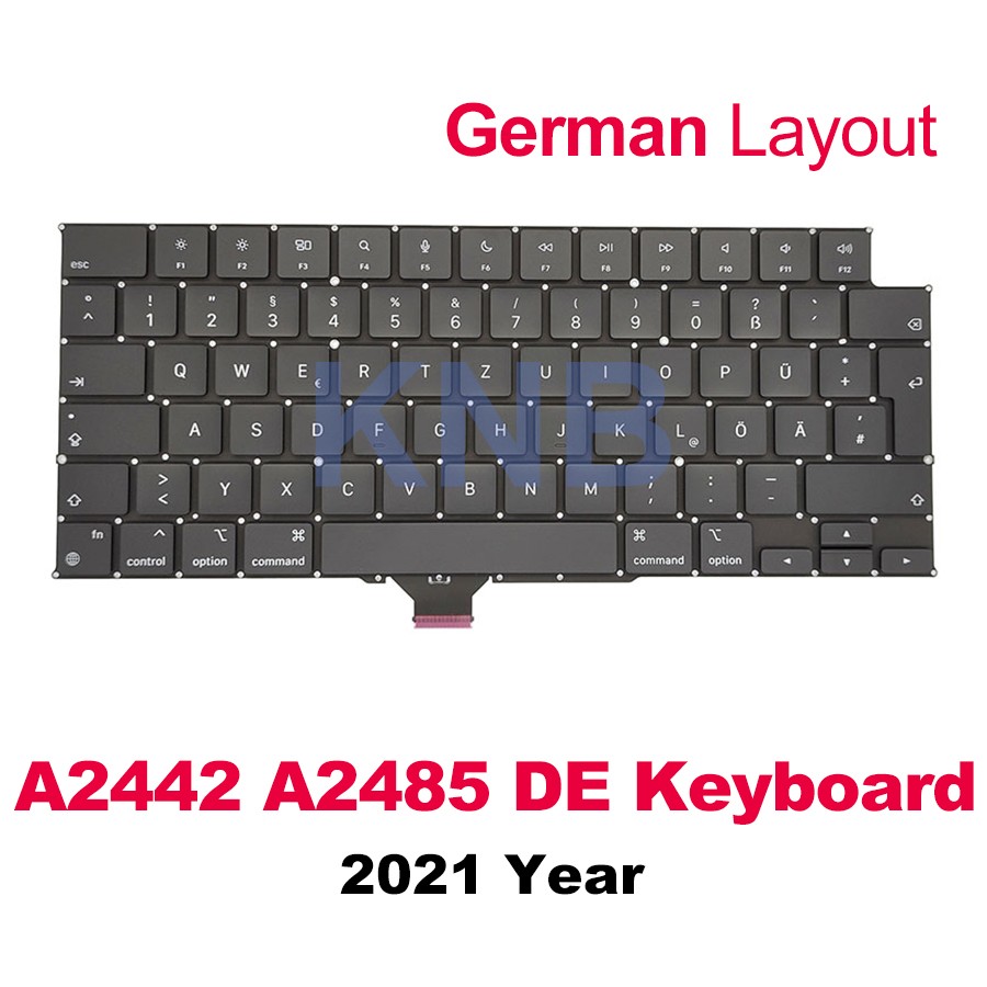 New German Keyboard For Macbook Pro 14″ 16″ M1 Pro/Max A2442 A2485 2021 Year