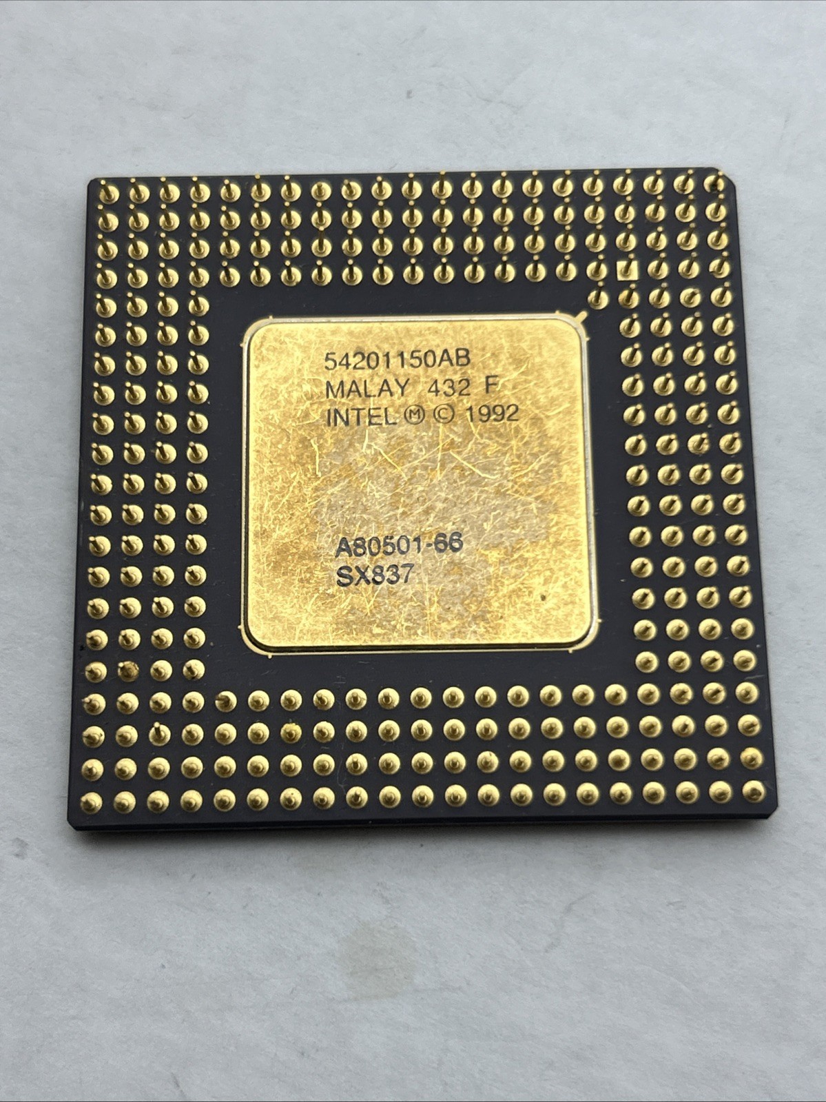 RARE Intel Pentium 66Mhz CPU P60 A80501-66 SX837 Rare Gold Top Processor 1992