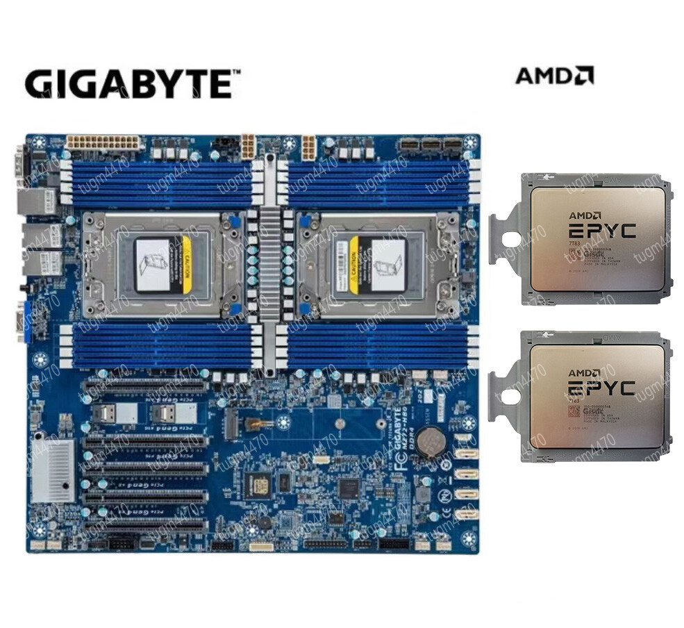 AMD EPYC 7T83 *2+Gigabyte MZ72-HBO motherboard 64 core 2.45Ghz combination