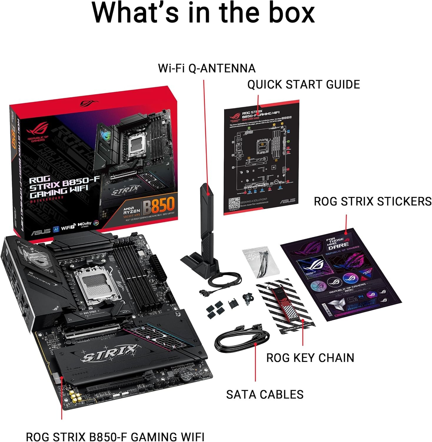 ASUS ROG Strix B850-F Gaming WiFi AM5 ATX DDR5 PCIe 5.0 Motherboard