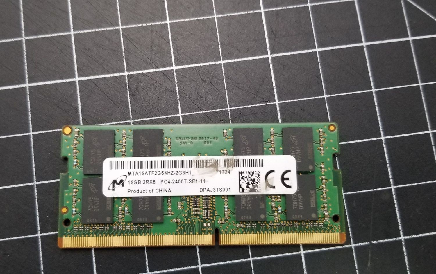 Micron 16GB PC4-19200 DDR4-2400MHz SoDimm 1.2V Memory RAM MTA16ATF2G64HZ-2G3H1