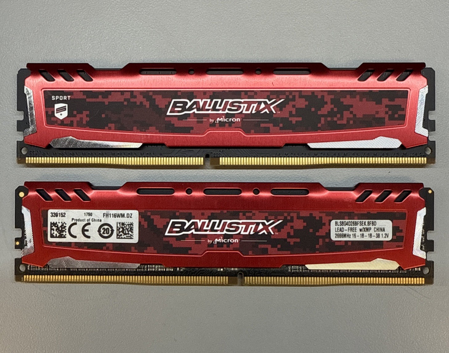 Micron Ballistix Sport 16GB (2x8GB) DDR4 2666MHz RAM Red (BLS8G4D26BFSEK.8FBD)