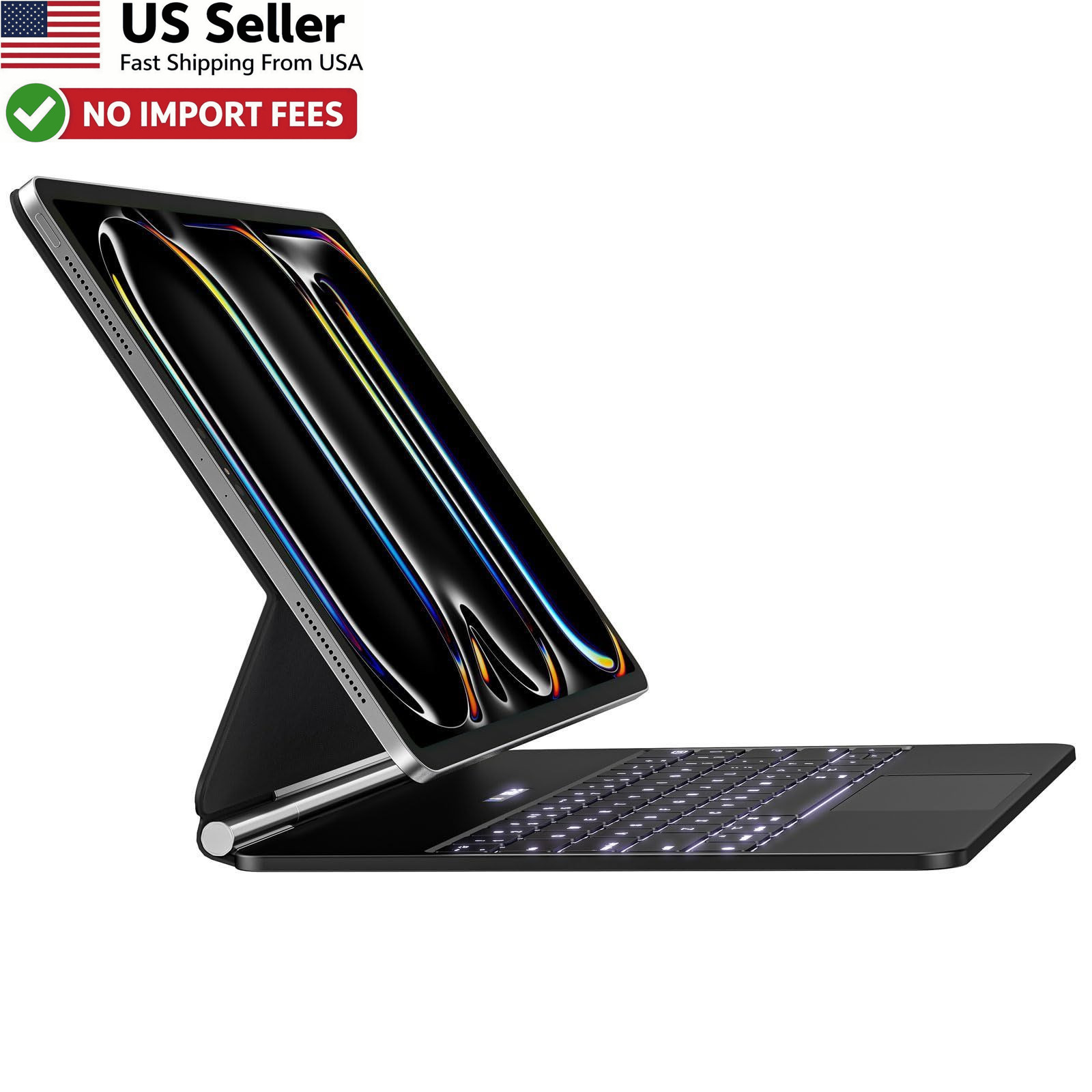 A2C Magic Keyboard Case For iPad Pro 13 Inch M5 M4 Backlit Trackpad LCD Black