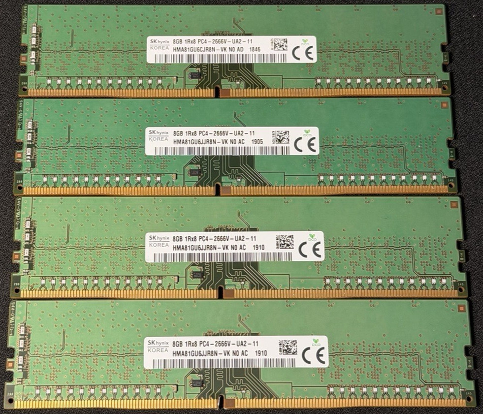 SK-Hynix 8GB PC4-21300 DDR4-2666MHz 288-Pin DIMM 1.2V RAM (HMA81GU6CJR8N-VK)