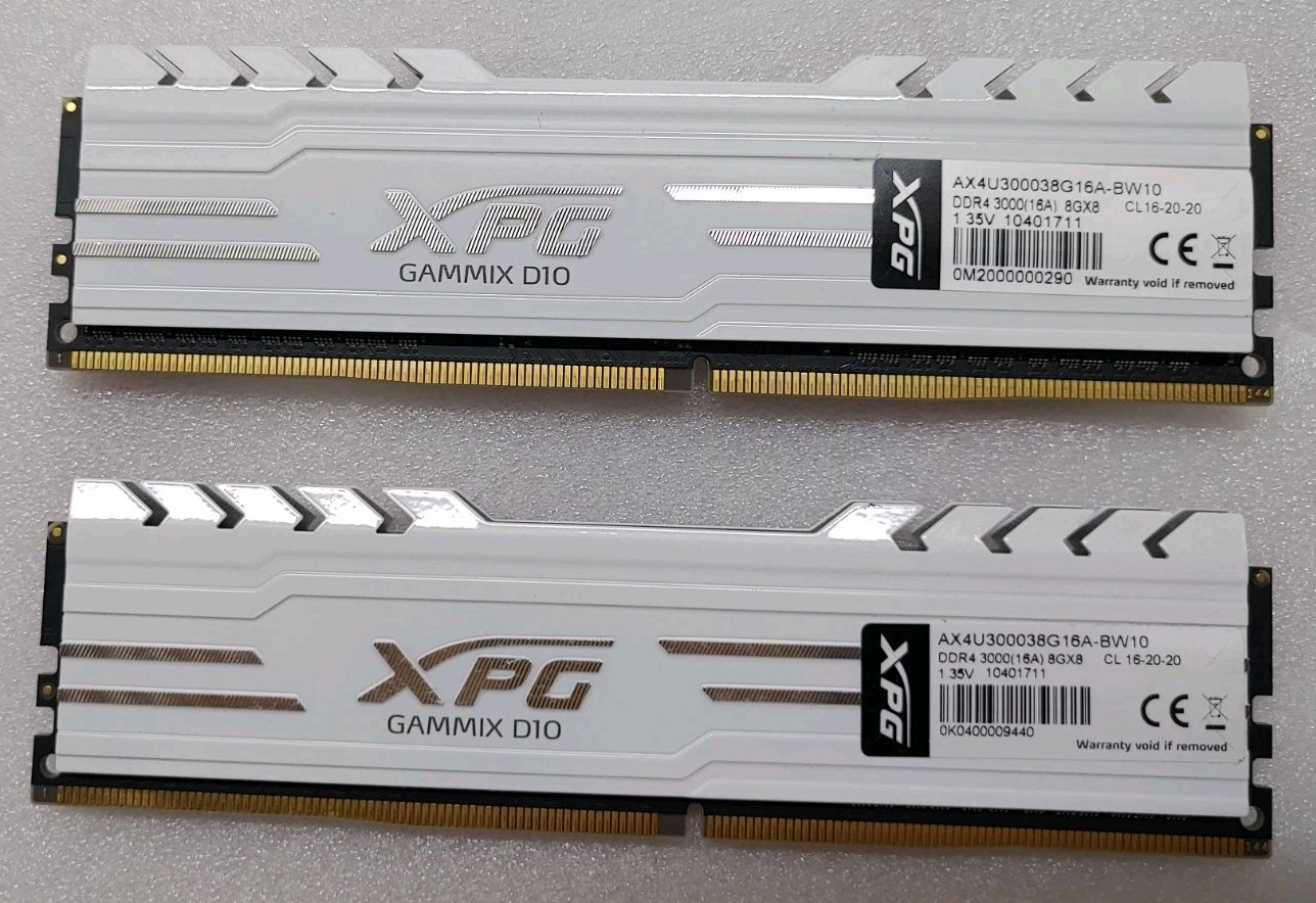 XPG GAMMIX D10 16GB (2x8GB) DDR4 3000MHz (AX4U300038G16A-BW10) Desktop Memory