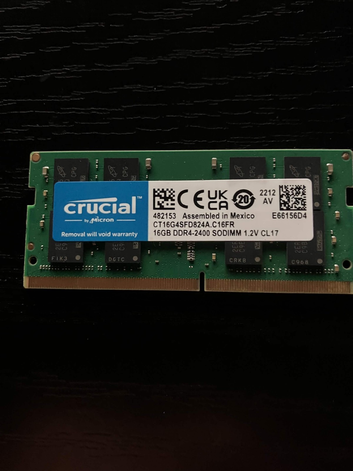 Crucial CT16G4SFD824A 16GB DDR4-2400 (PC4-19200) Memory Module (New, Unsealed)