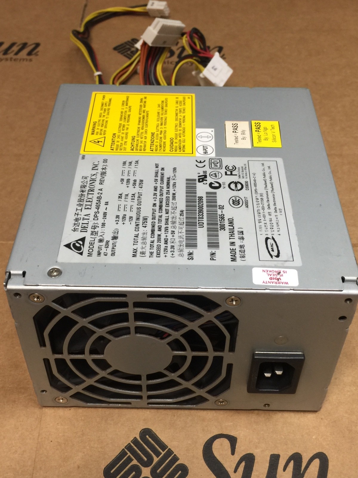 SUN 3001565-02 , 475W Power Supply , Test-PASS, Warranty: 30days