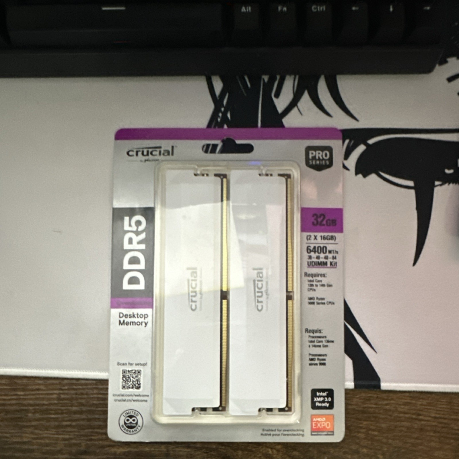 Crucial DDR5 Pro Overclocking 32GB (2x16GB) 6400MT/s UDIMM Desktop Memory