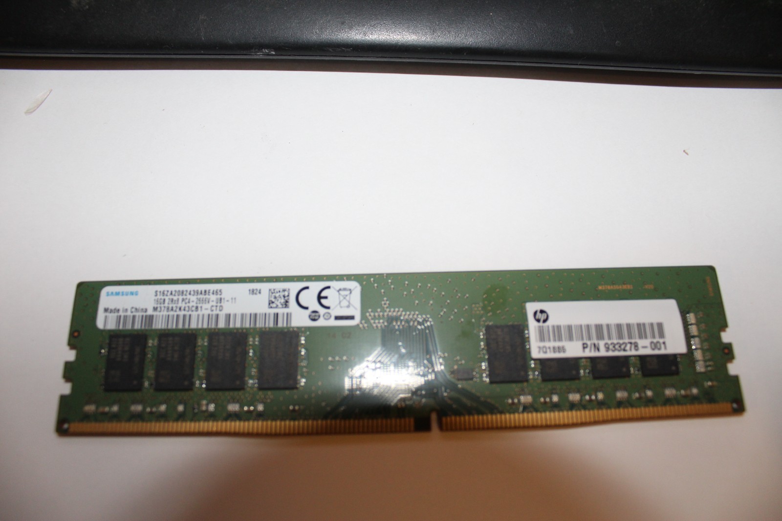 HP Samsung 16GB DDR4-21300 PC4-2666V 2Rx8 288-Pin UDIMM Memory 933278-001