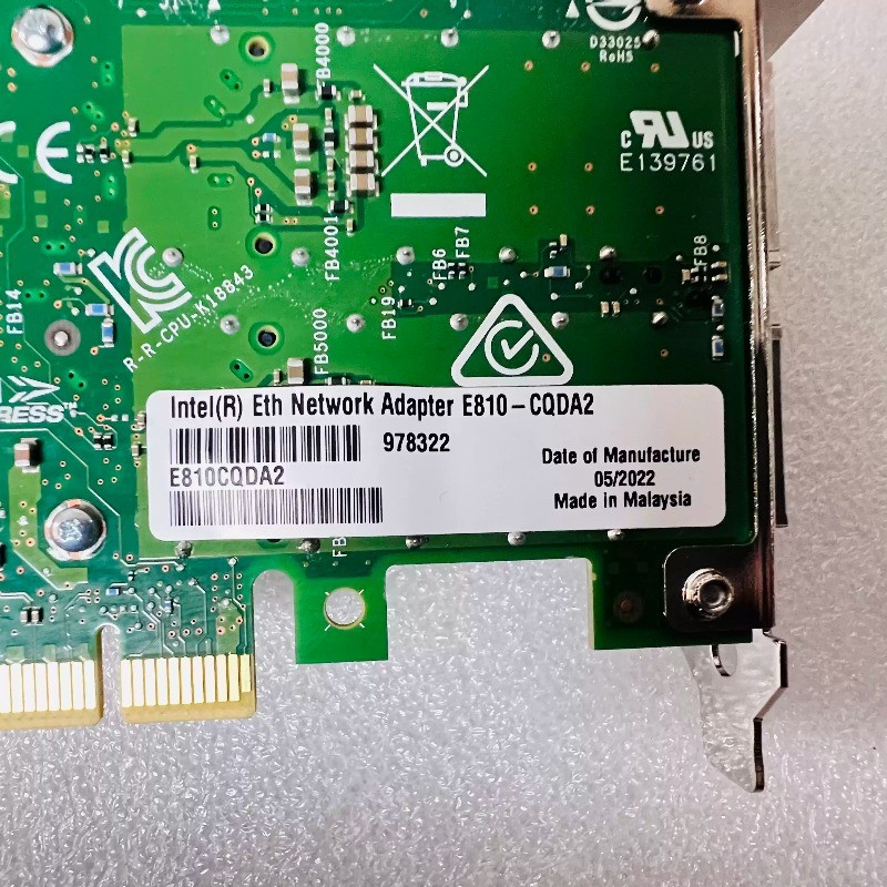 NEW E810-CQDA2 Intel 100GbE Dual Port QSFP28 Eth Network Adapter E810CQDA2