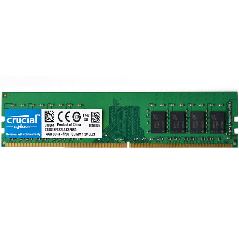 Crucial DDR4 4GB 3200Mhz PC4-25600 288pins Desktop Memory Dimm Ram 1X4GB