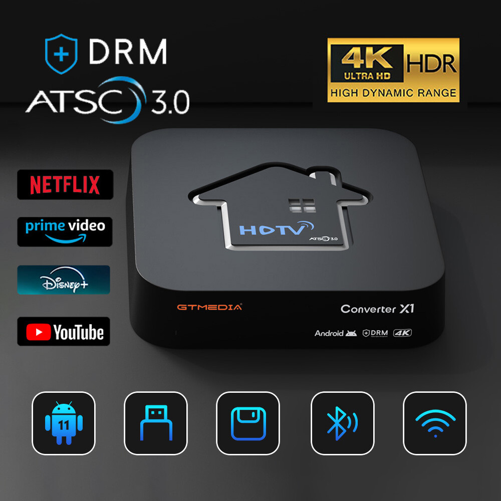 ATSC 3.0 Android Smart Box Offline DRM Nextgen TV over-the-air Free DVR Record