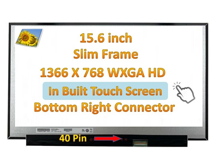 New NT156WHM-T02 V8.0 Touch LCD Screen Replacement HD LED Display Narrow Edge